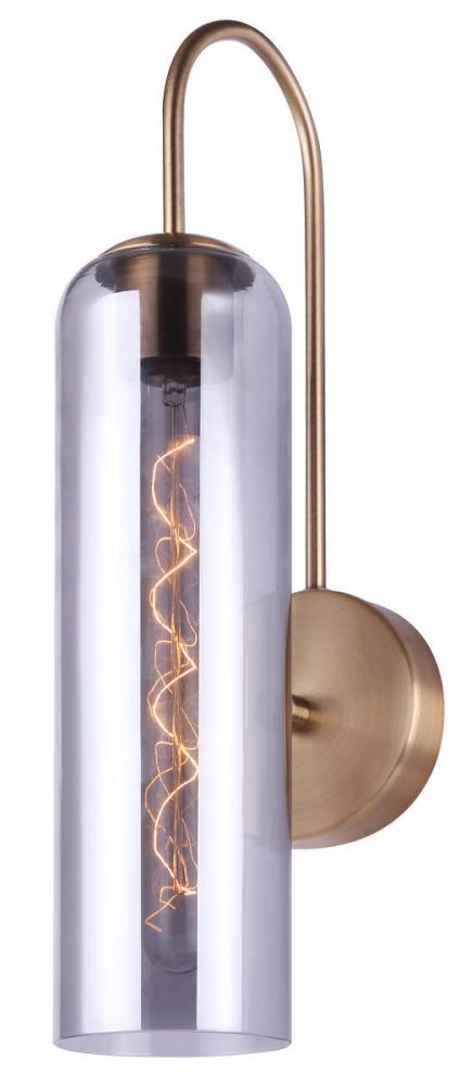 ELOISE, IWF740B01GD, 1 Lt Wall Fixture, Smoked Glass, 60W Type A, 4.75" W x 19" H x 6.75&#34