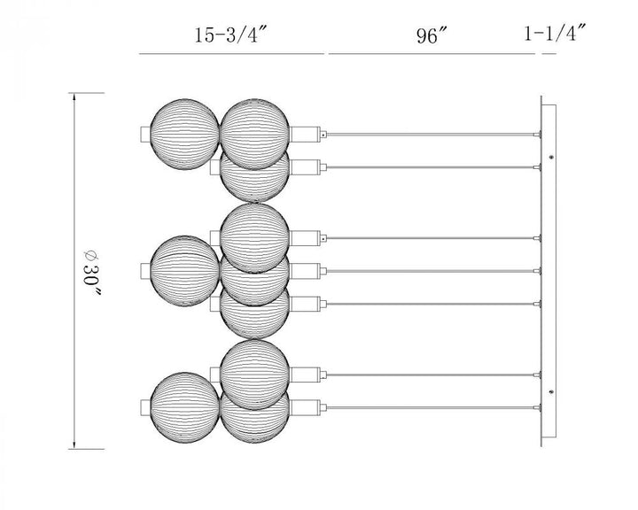 Palmas 30" LED Pendant In Nickel