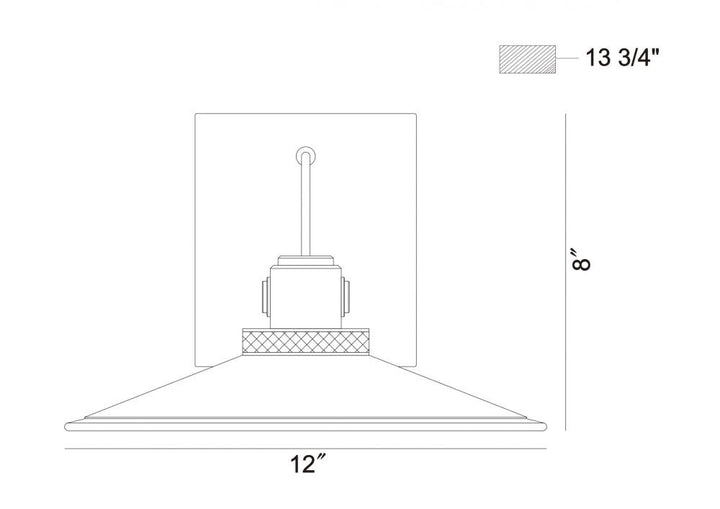 Deckard 12" LED Sconce In Gold and Black