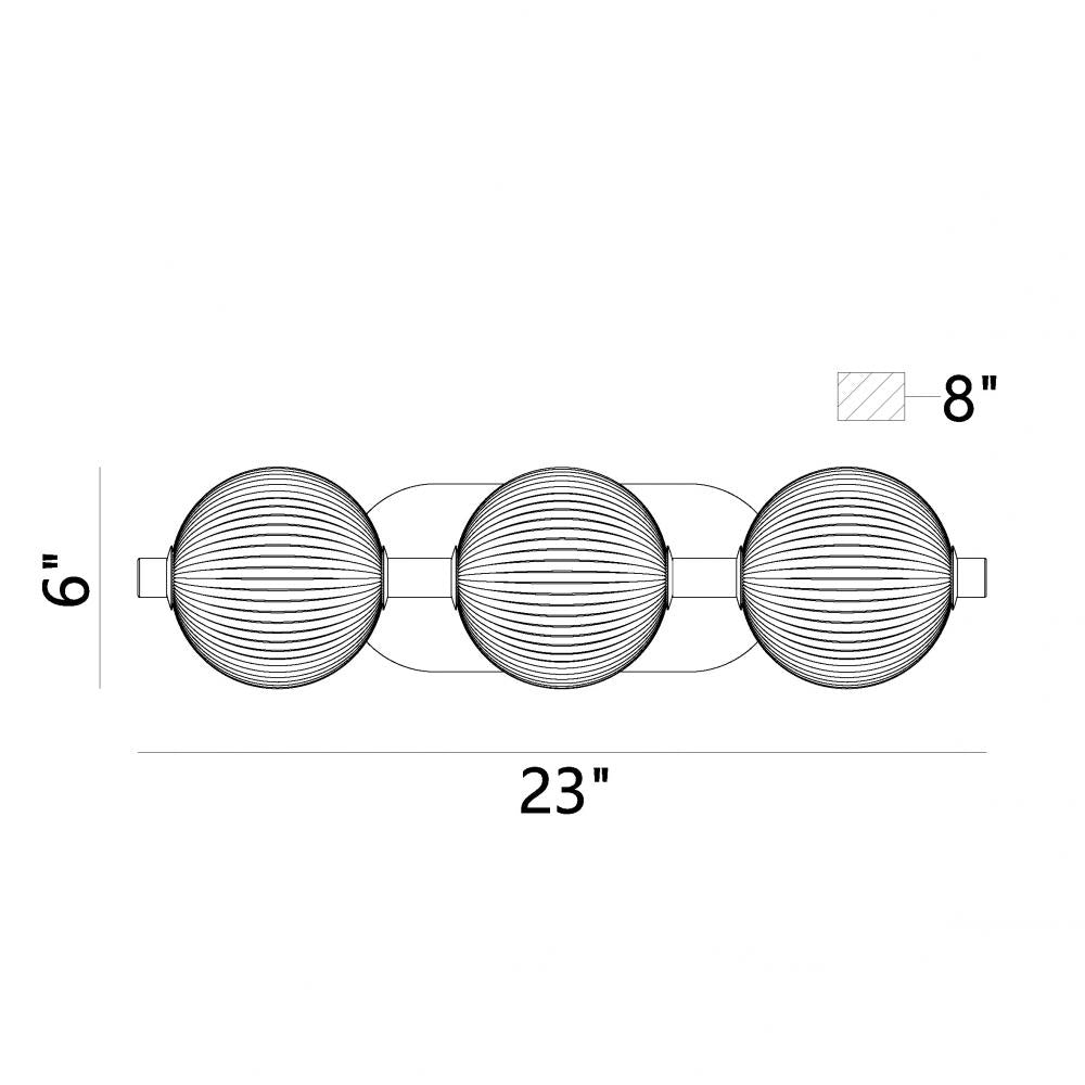 Palmas 3 Light Vanity In Gold