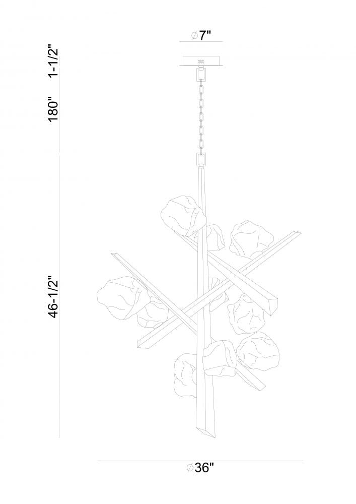 Thorah 36" LED Chandelier In Gold