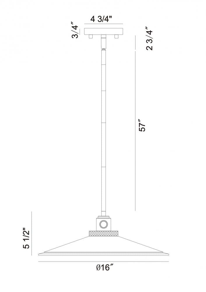 Deckard 16" LED Pendant In Gold and Black