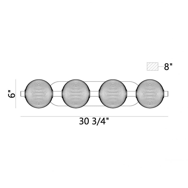 Palmas 4 Light Vanity In Nickel