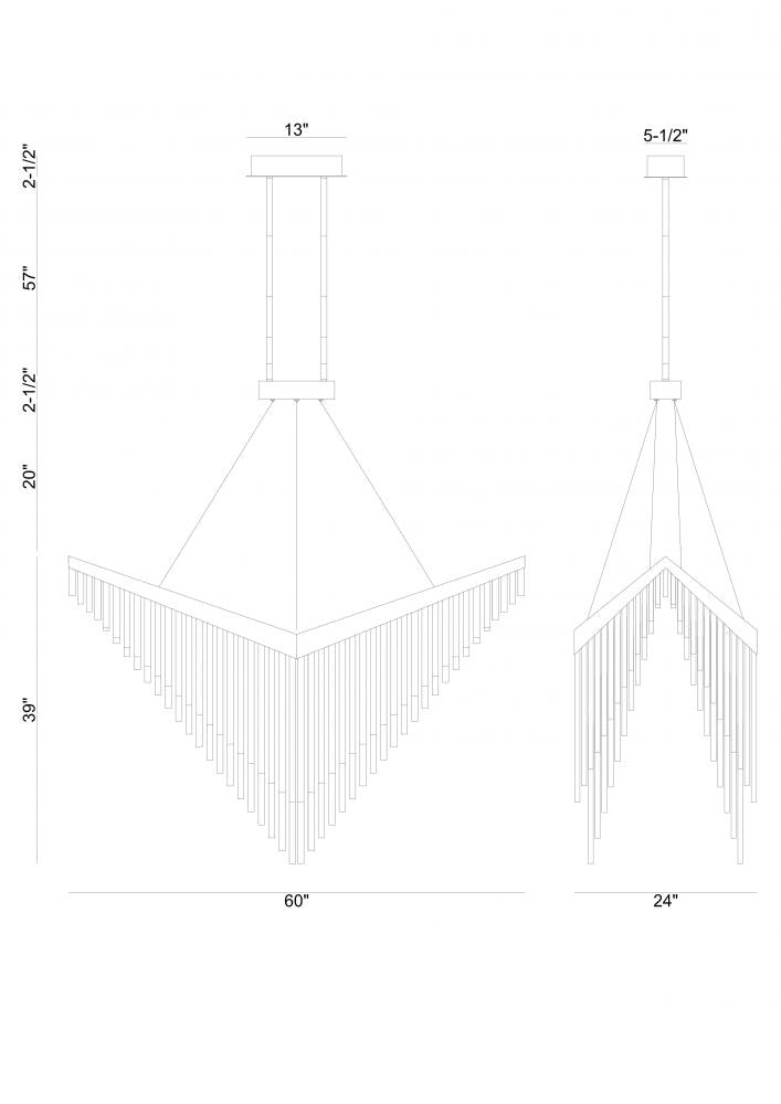 Vivien 60" LED Chandelier In Black