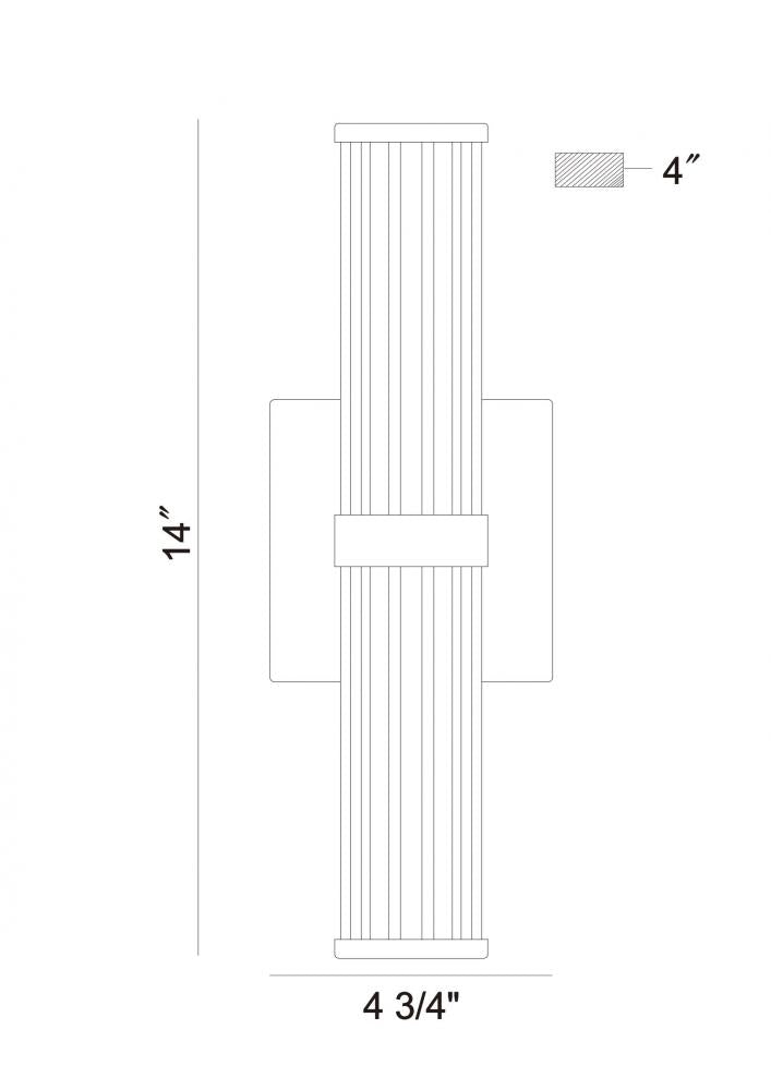 Fayton 14" LED Sconce In Black