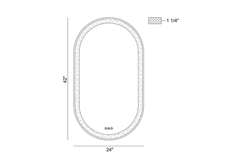 Sara 42" LED Mirror In Black