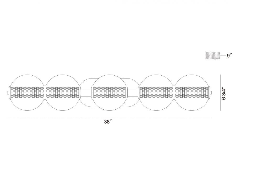 Atomo 38" LED Vanity In Chrome With Clear Glass