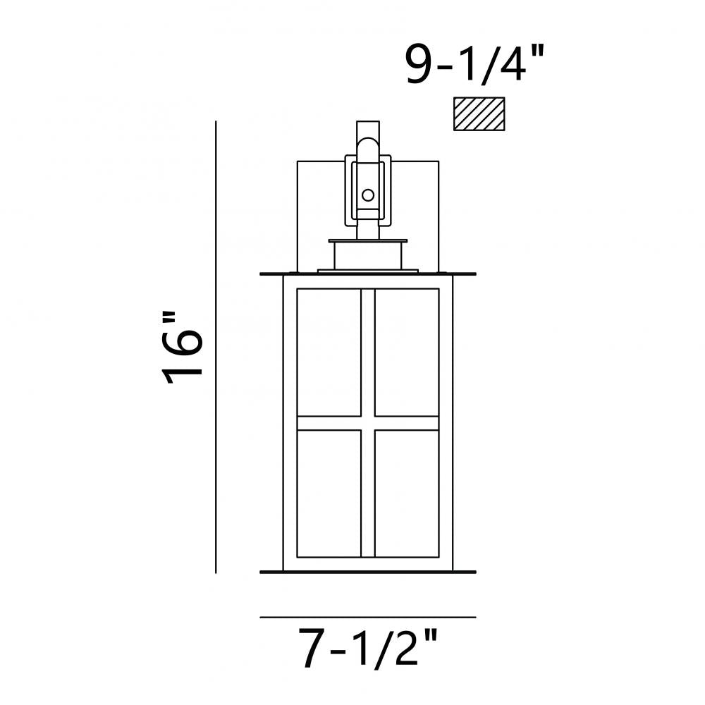Greyson 16" LED Sconce In Brass and Black