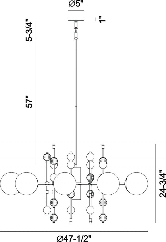 Traiton 48" Chandelier In Gold