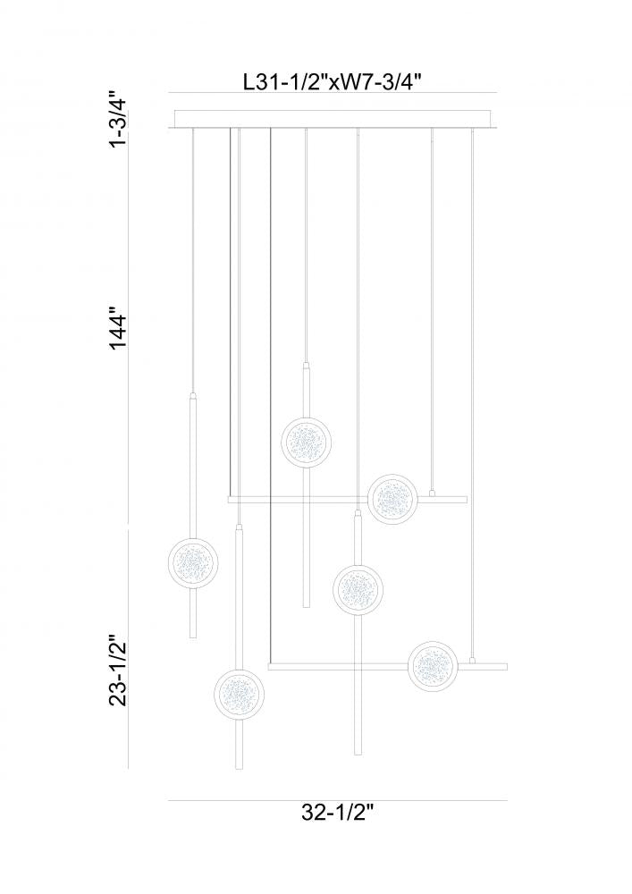 Barletta 53" LED Chandelier In Gold