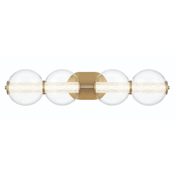Atomo 4 Light Sconce in Gold with Clear Glass