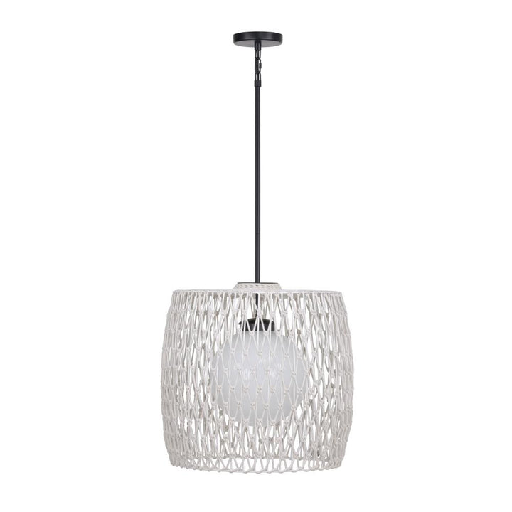 Lara 1 Light Outdoor Pendant in Light Gray
