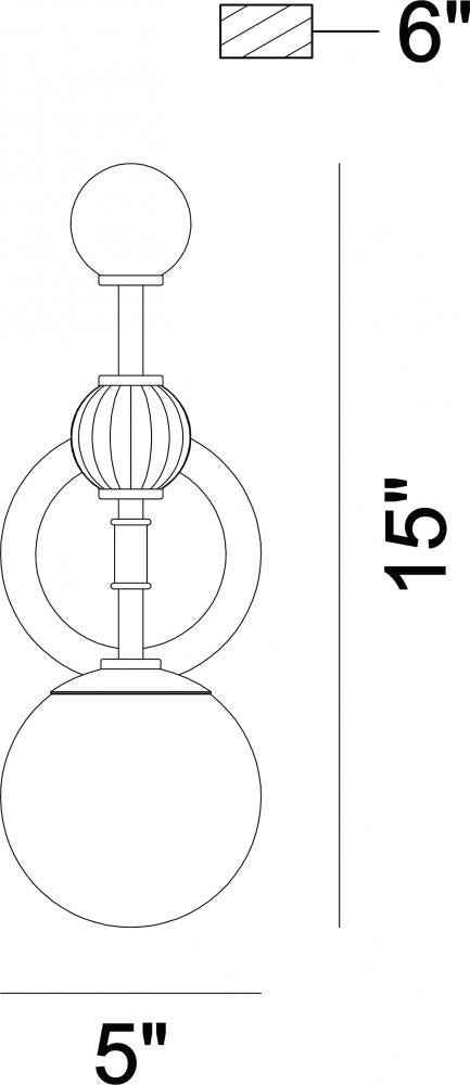 Traiton 15" Sconce In Gold