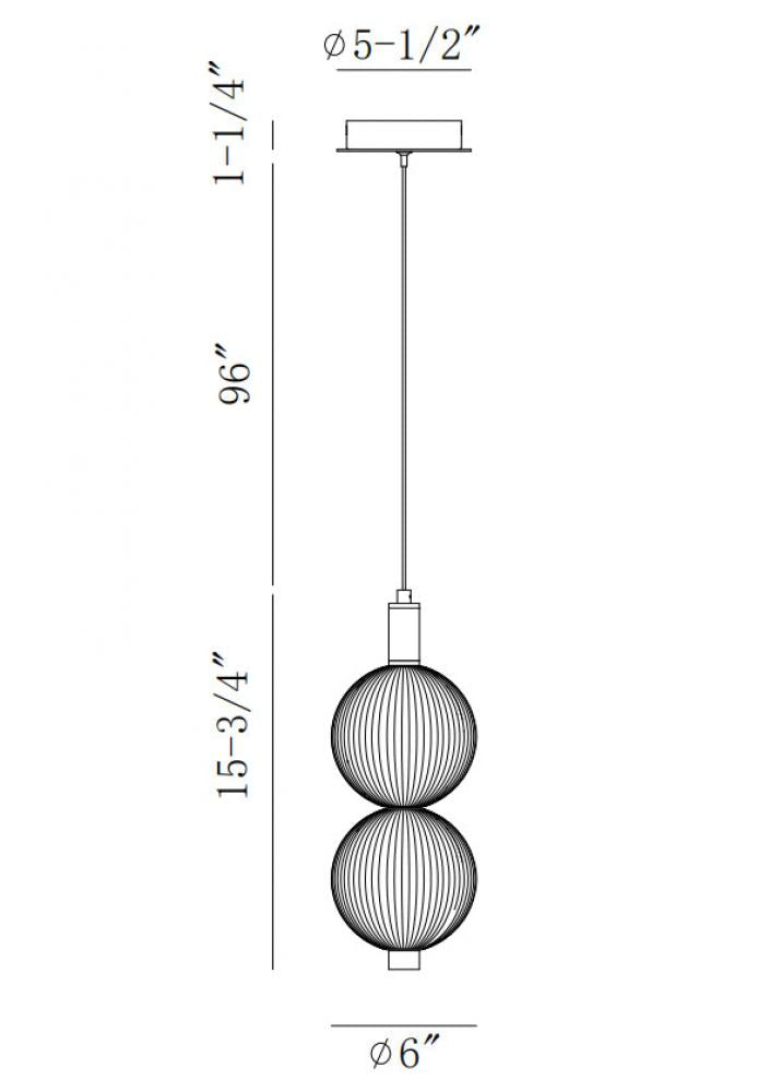 Palmas 16" LED Pendant In Nickel