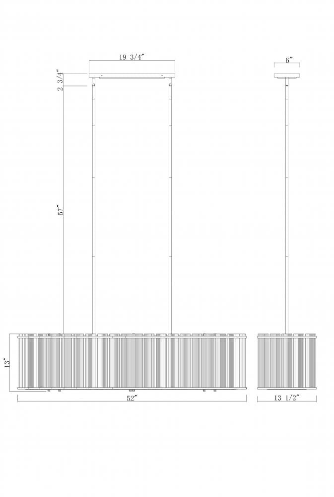 Glasbury 52" Chandelier In Gold