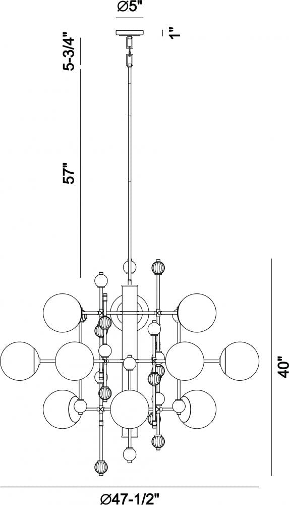 Traiton 48" 3 Tier Chandelier In Gold