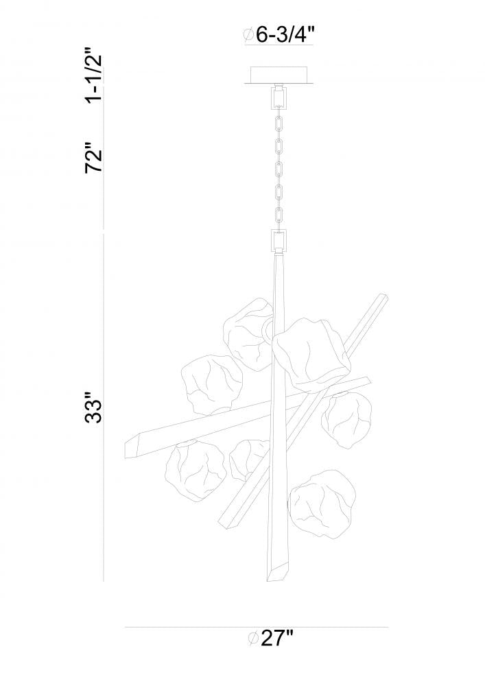 Thorah 27" LED Chandelier In Graphite