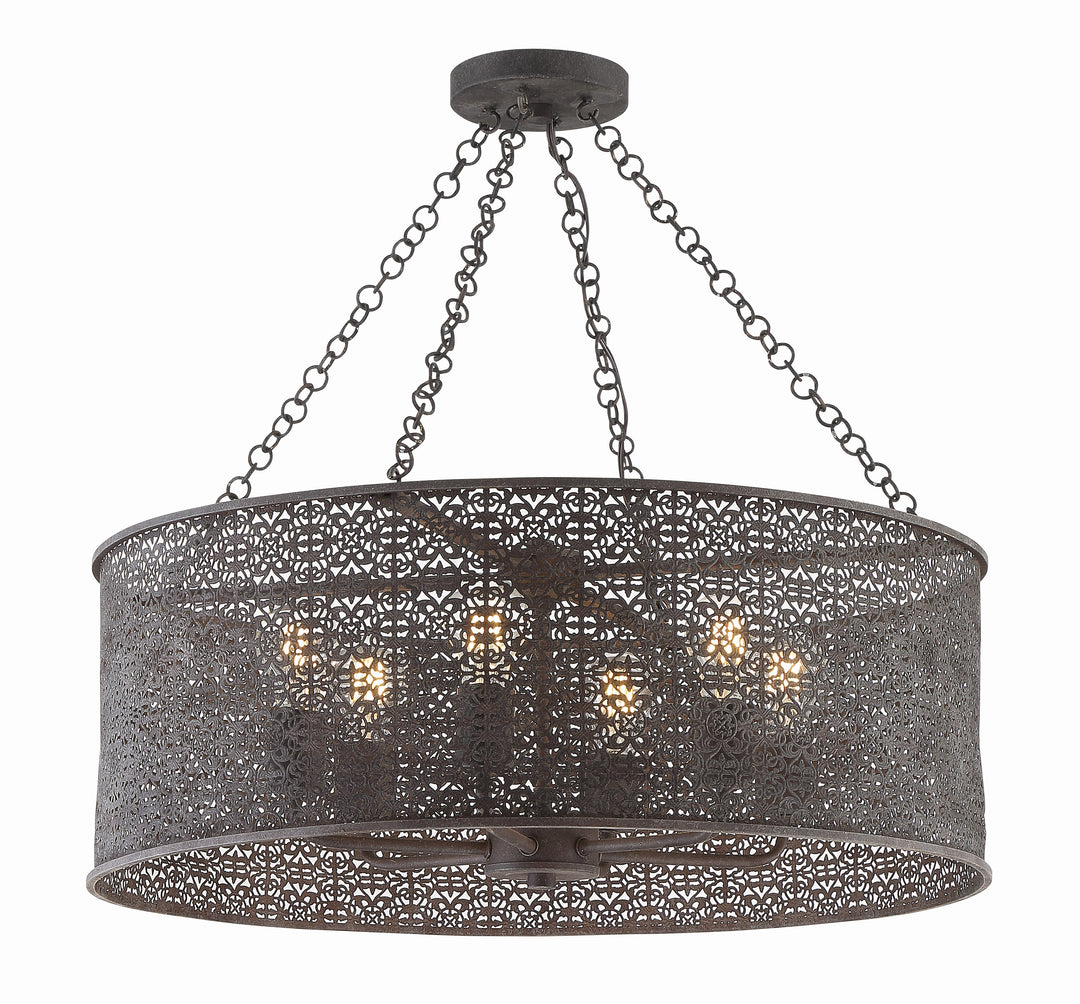 Jasmine 6 Light Forged Bronze Chandelier