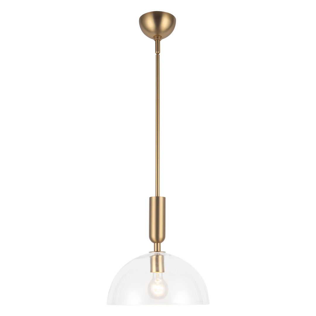 Jude 12-in Brushed Gold/Clear Glass 1 Light Pendant