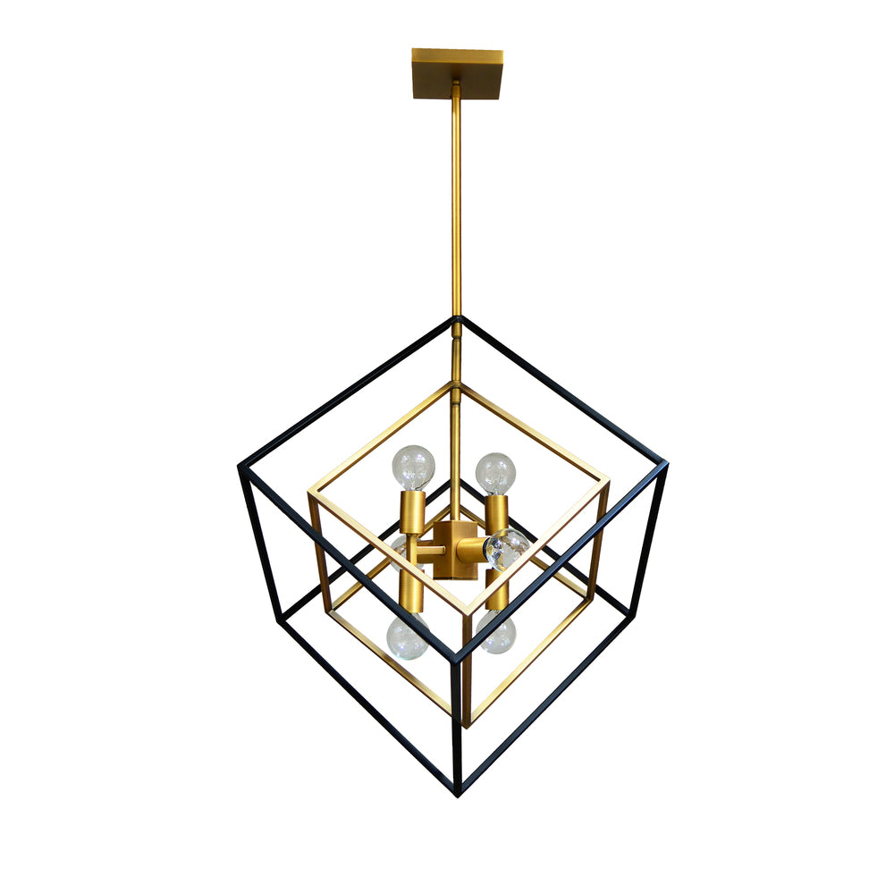 6LT Pendant, Vintage Bronze & Matte Black Finish
