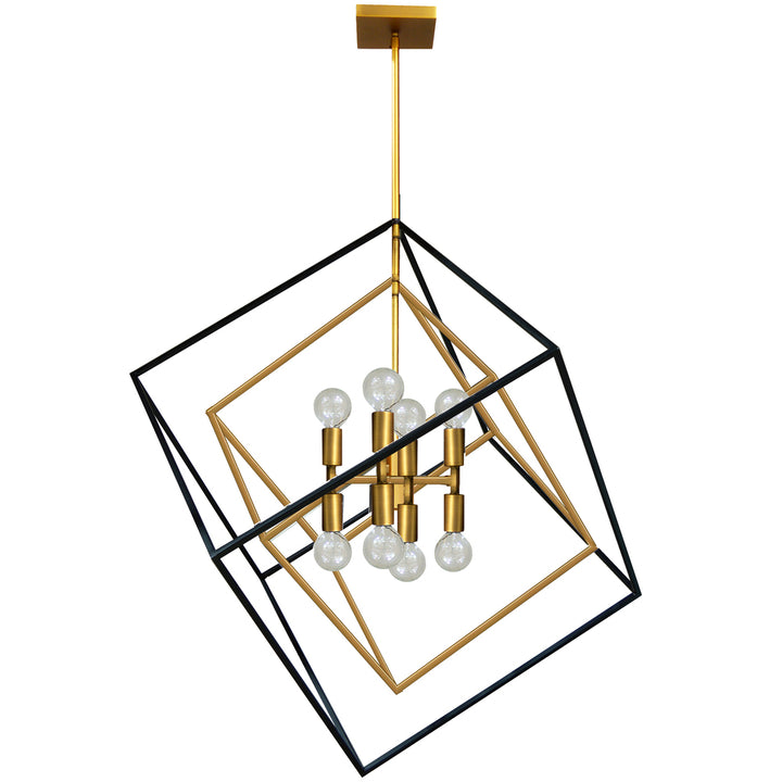 8LT Pendant, Vintage Bronze & Matte Black Finish