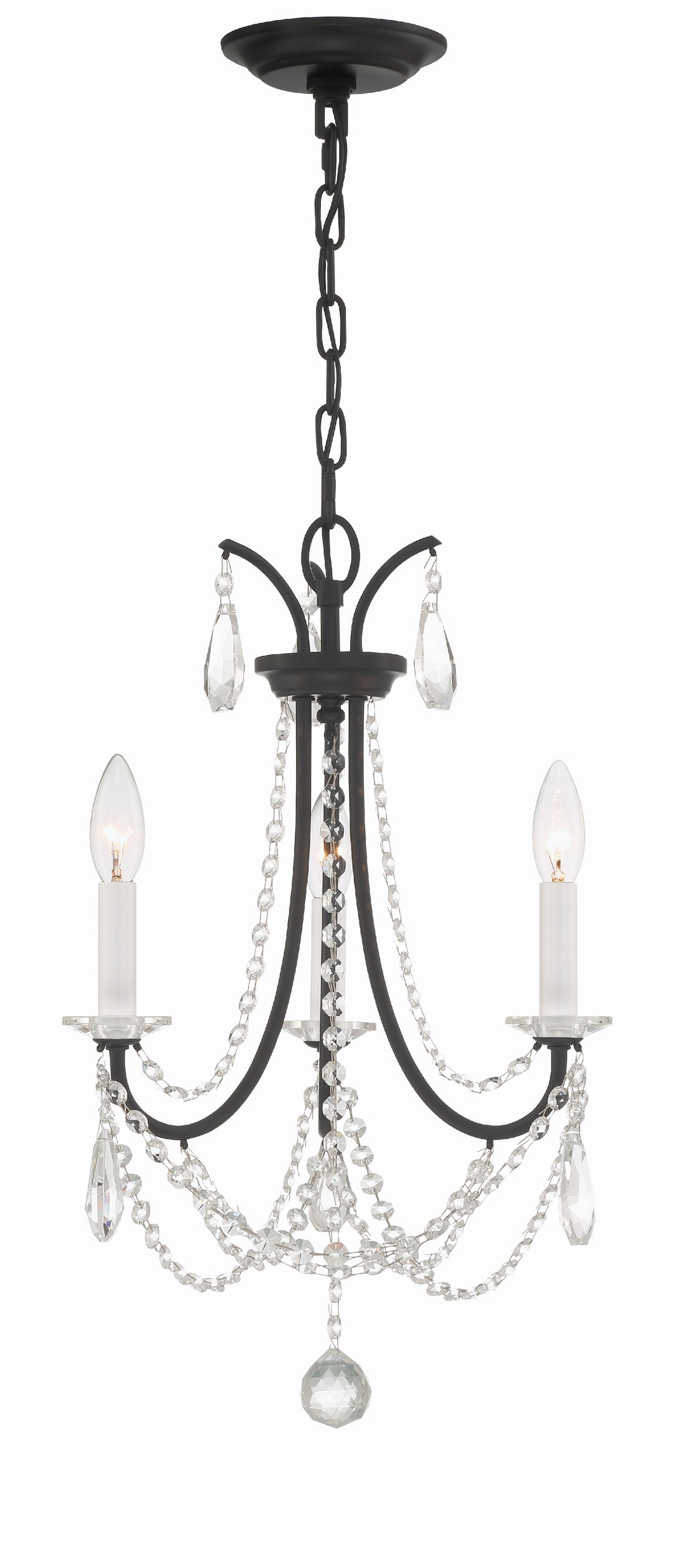 Karrington 3 Light Matte Black Mini Chandelier