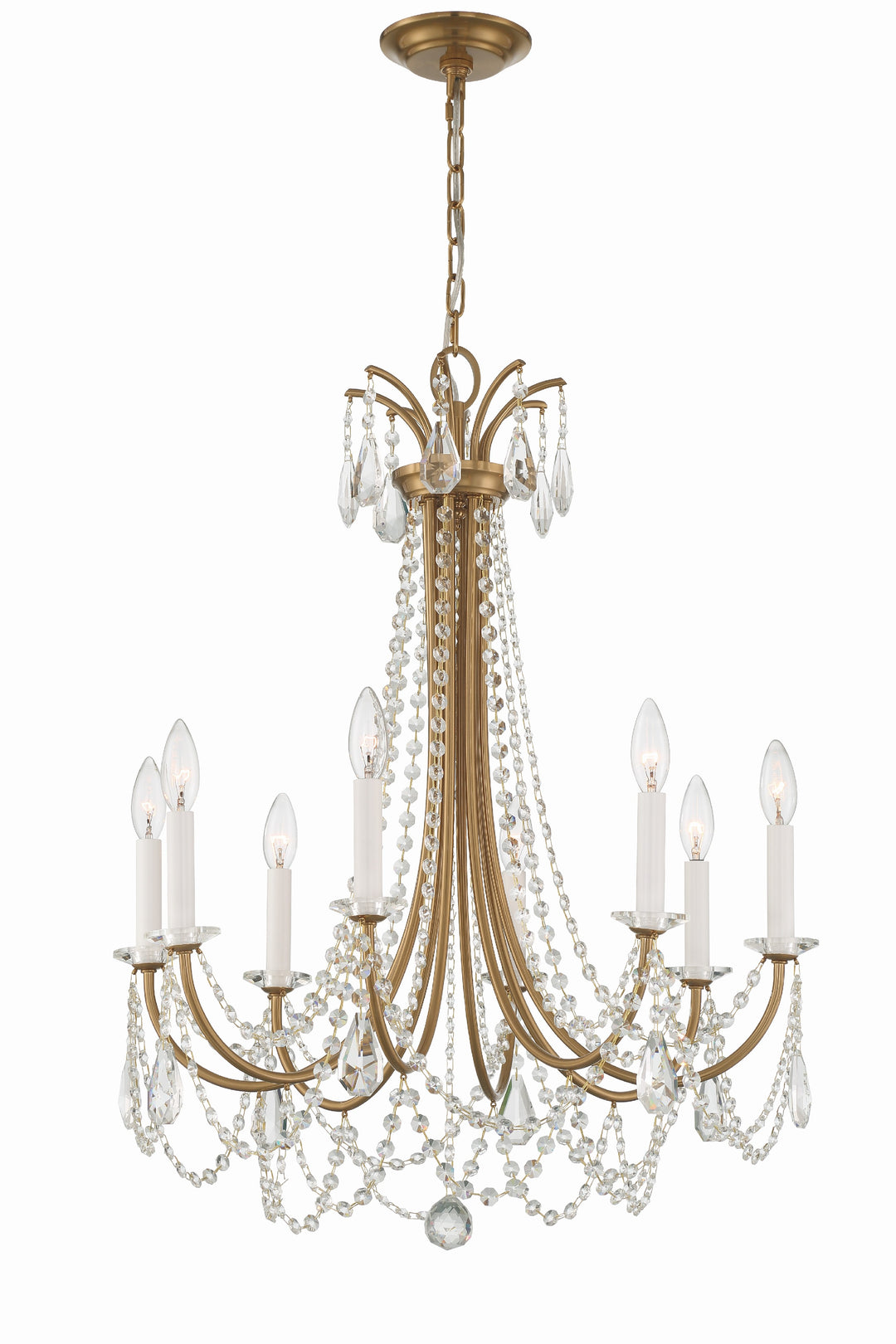 Karrington 8 Light Aged Brass Chandelier