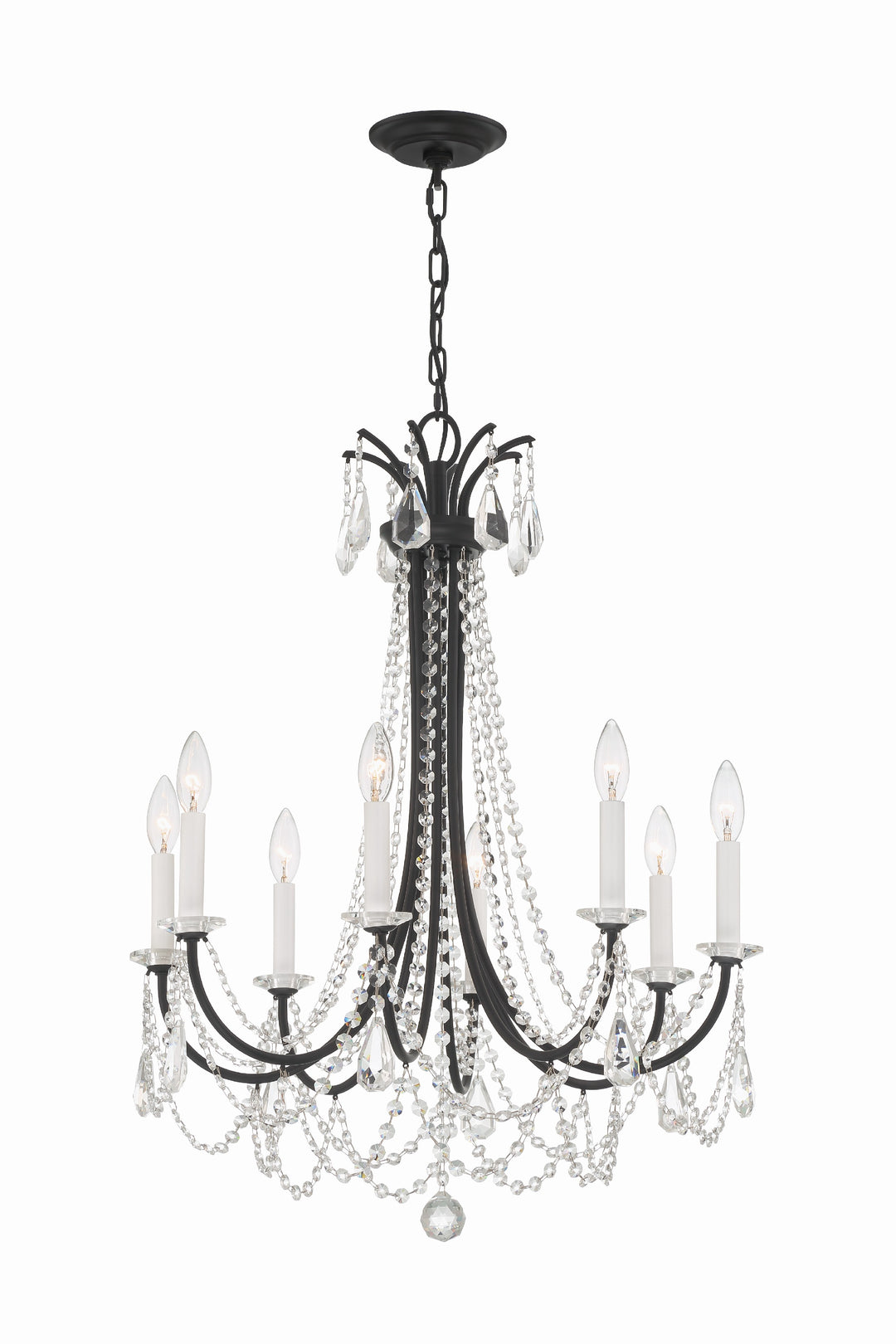 Karrington 8 Light Matte Black Chandelier