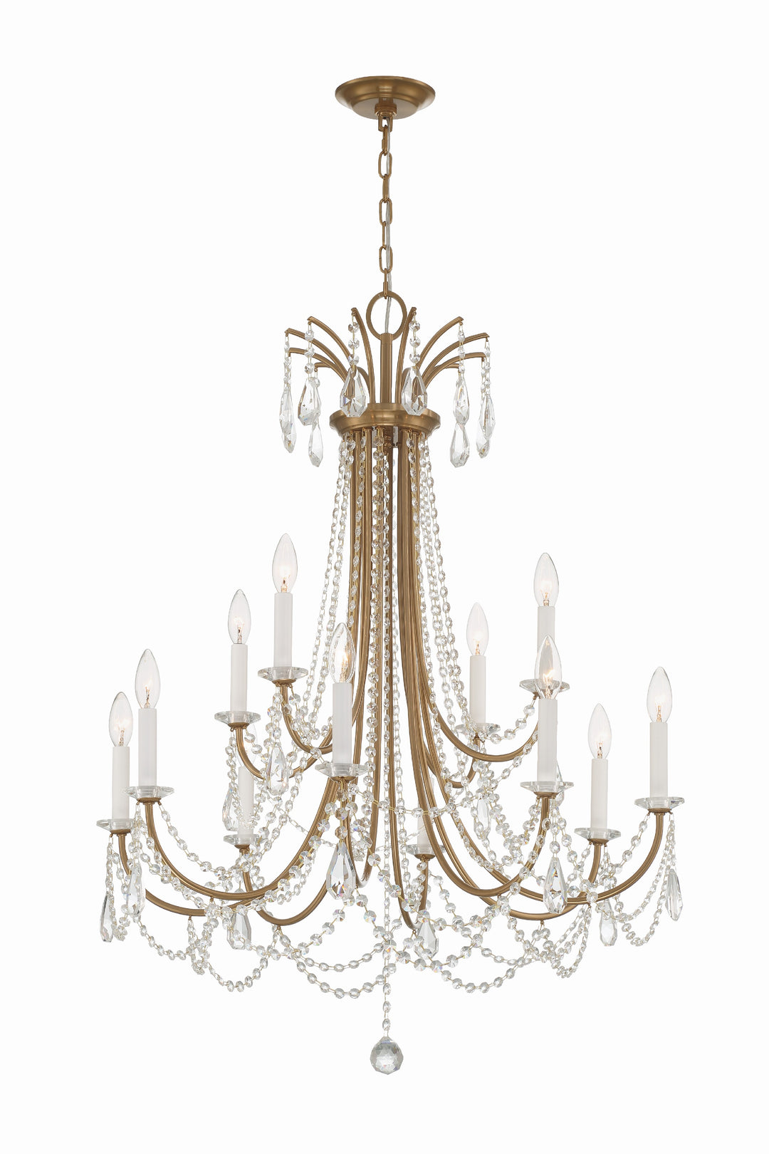 Karrington 12 Light Aged Brass Chandelier