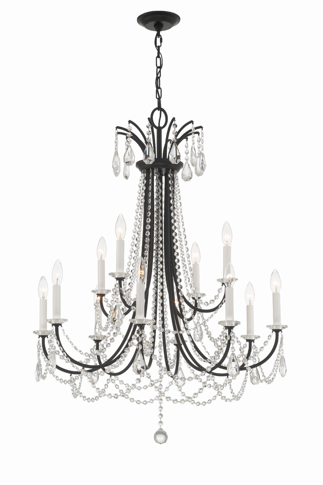 Karrington 12 Light Matte Black Chandelier