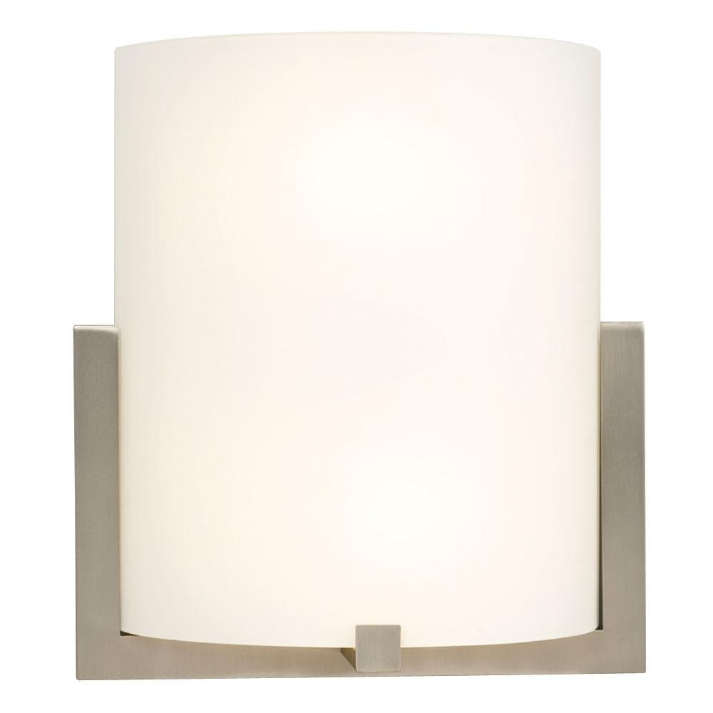 LED Wall Sconce - in Brushed Nickel finish with Frosted White Glass