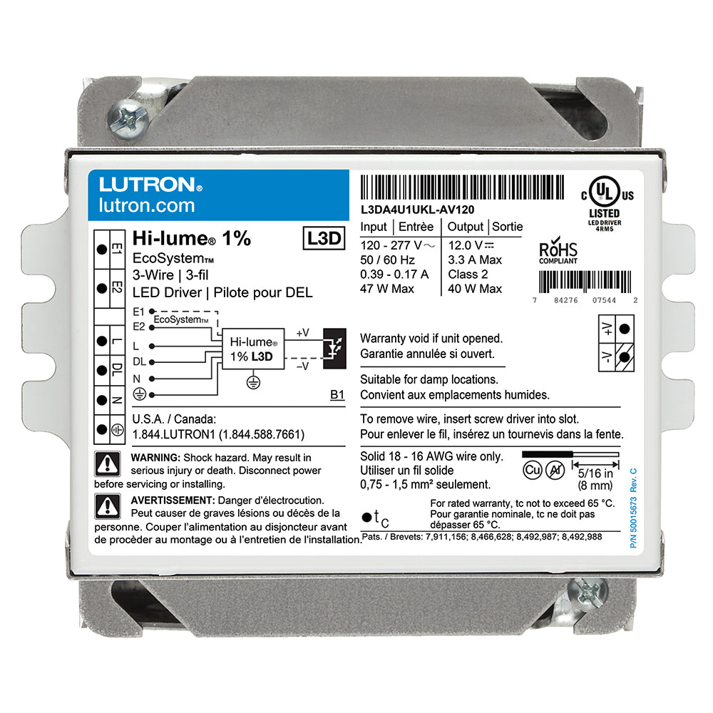 UL 1 pct 40W KLCAN 12.0 V 3-WR/DGTL