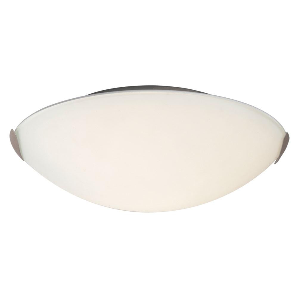 LED Flush Mount Ceiling Light - in Brushed Nickel finish with Satin White Glass