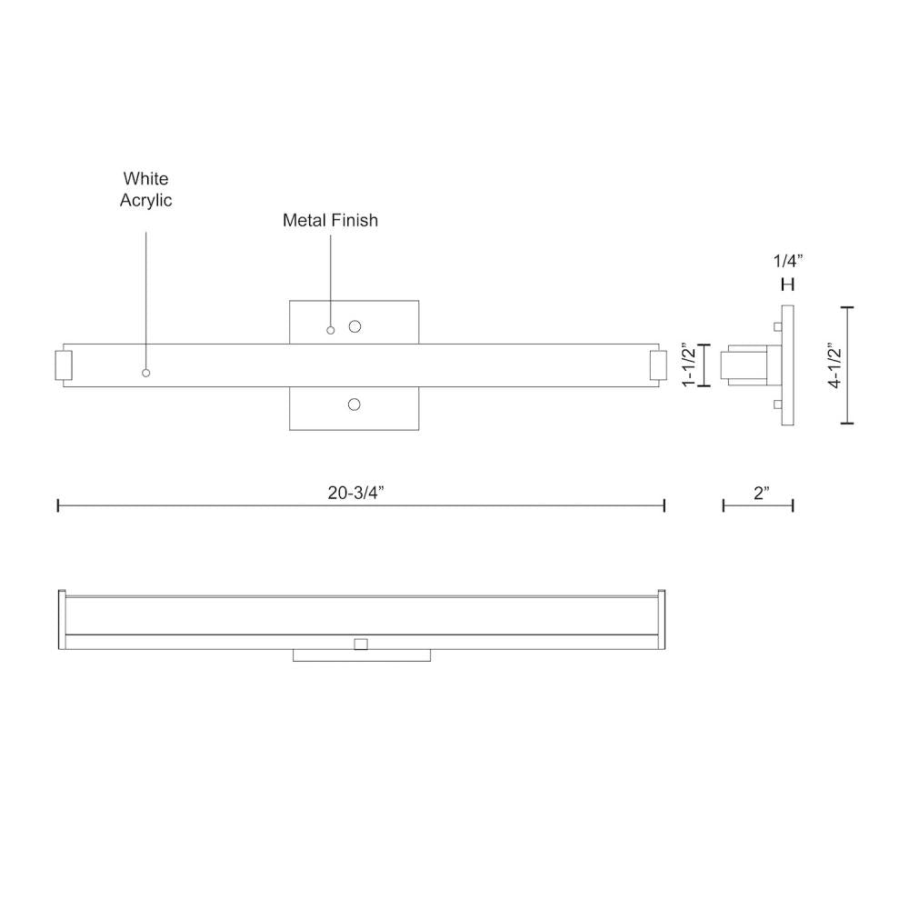 Latitude-Slim 21-in Chrome LED Vanity