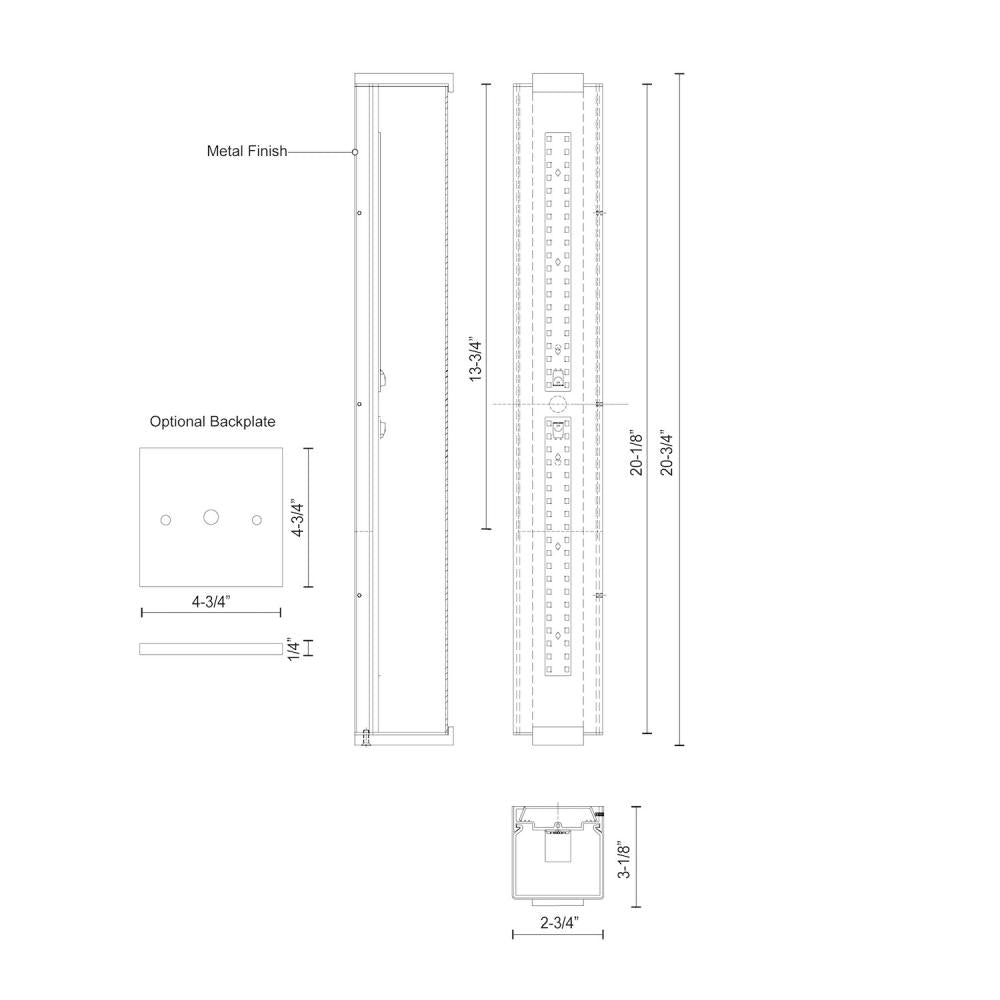 Latitude 21-in Black LED Vanity