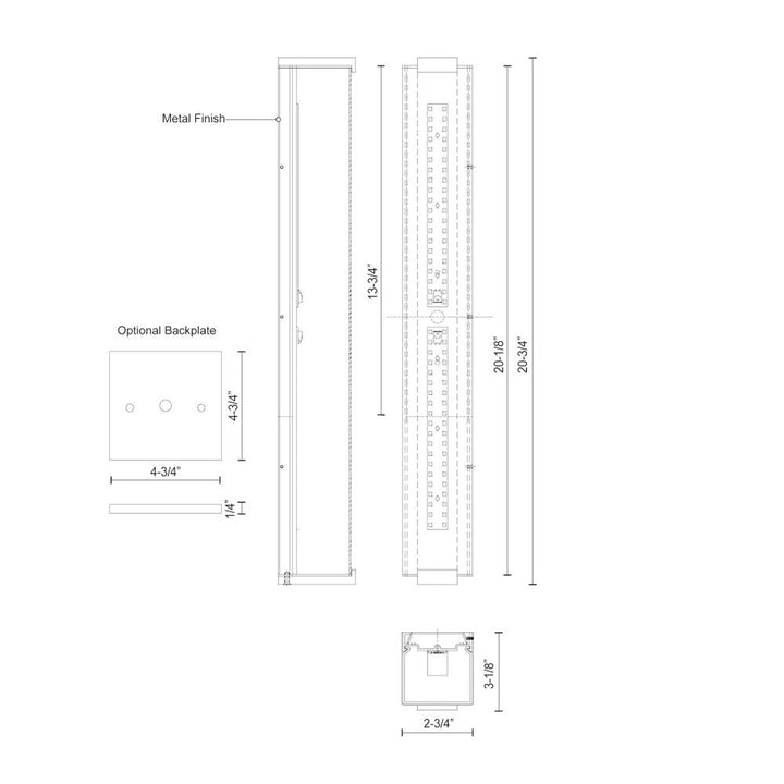 Latitude 21-in Black LED Vanity