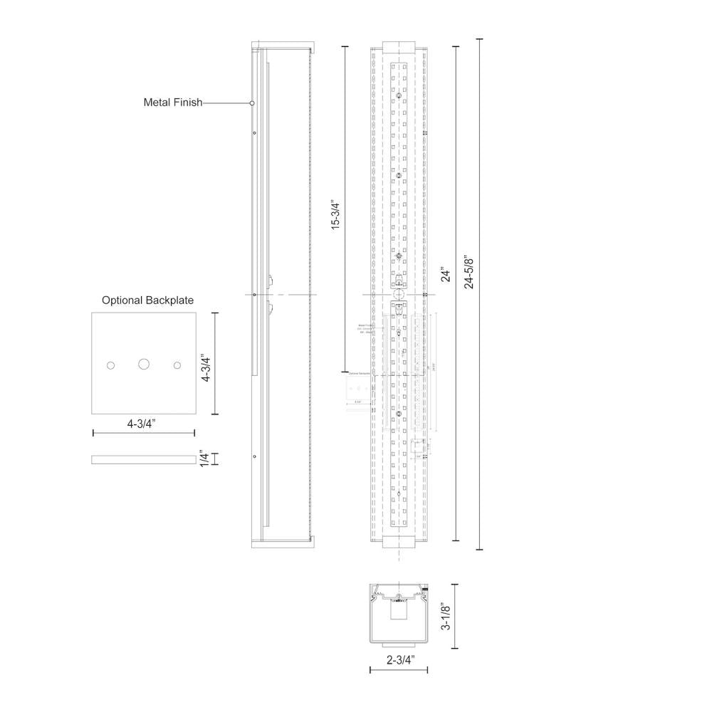 Latitude 25-in Chrome LED Vanity