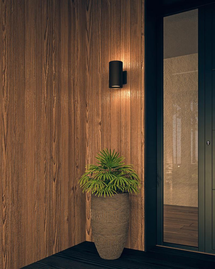 Lorna 12-in Textured Black LED Exterior Wall