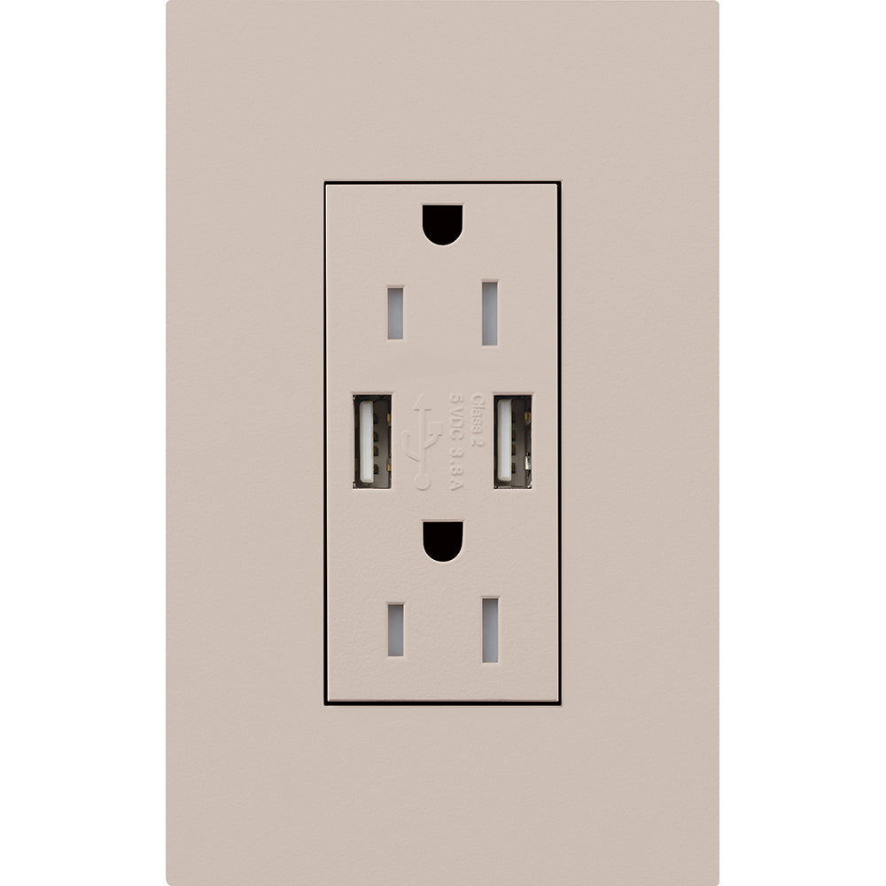 DUPLEX 15A TR DUAL USB RECEPT TP NO FP