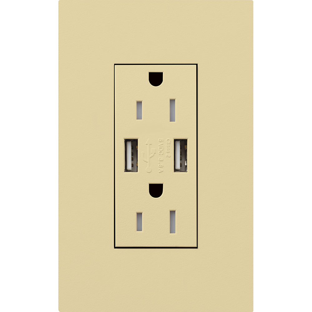 DUPLEX 15A TR DUAL USB RECEPTACLE IV FP