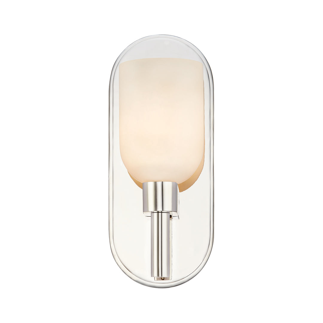 Lucian 9-in Polished Nickel/Alabaster 1 Light Wall/Vanity