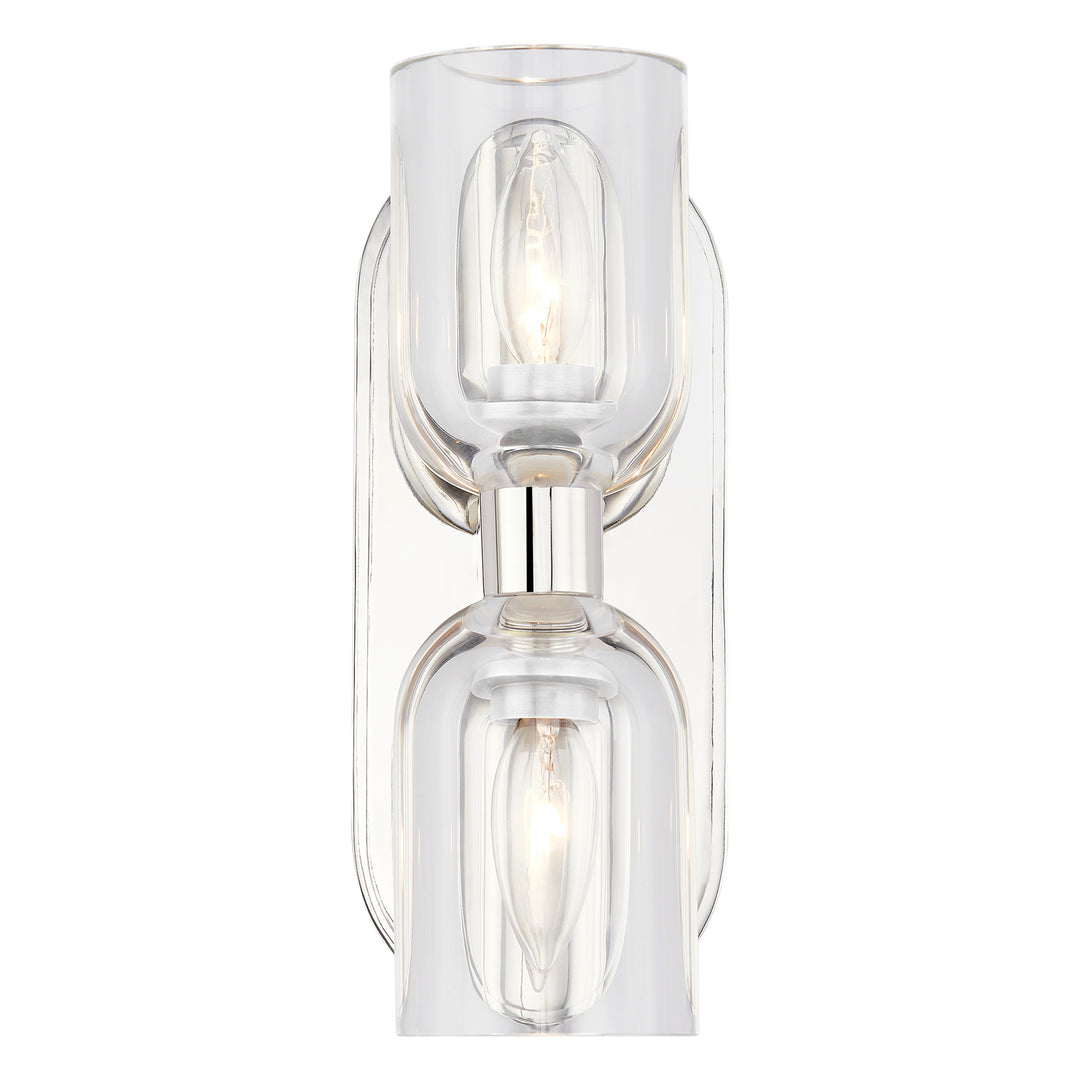 Lucian 11-in Clear Crystal/Polished Nickel 2 Lights Wall/Vanity