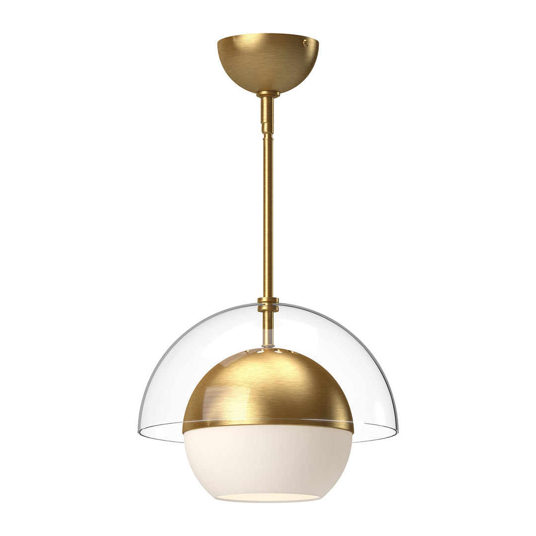 Lucy 12-in Brushed Gold/Opal Matte Glass 1 Light Pendant