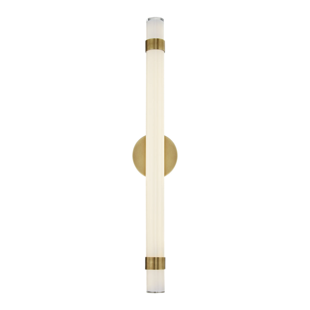 Madison 30-in Vintage Brass/Glossy Opal LED Wall/Vanity