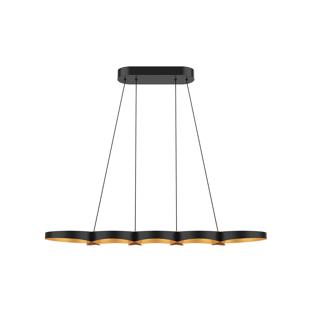Maestro 38-in Black/Gold LED Linear Pendant