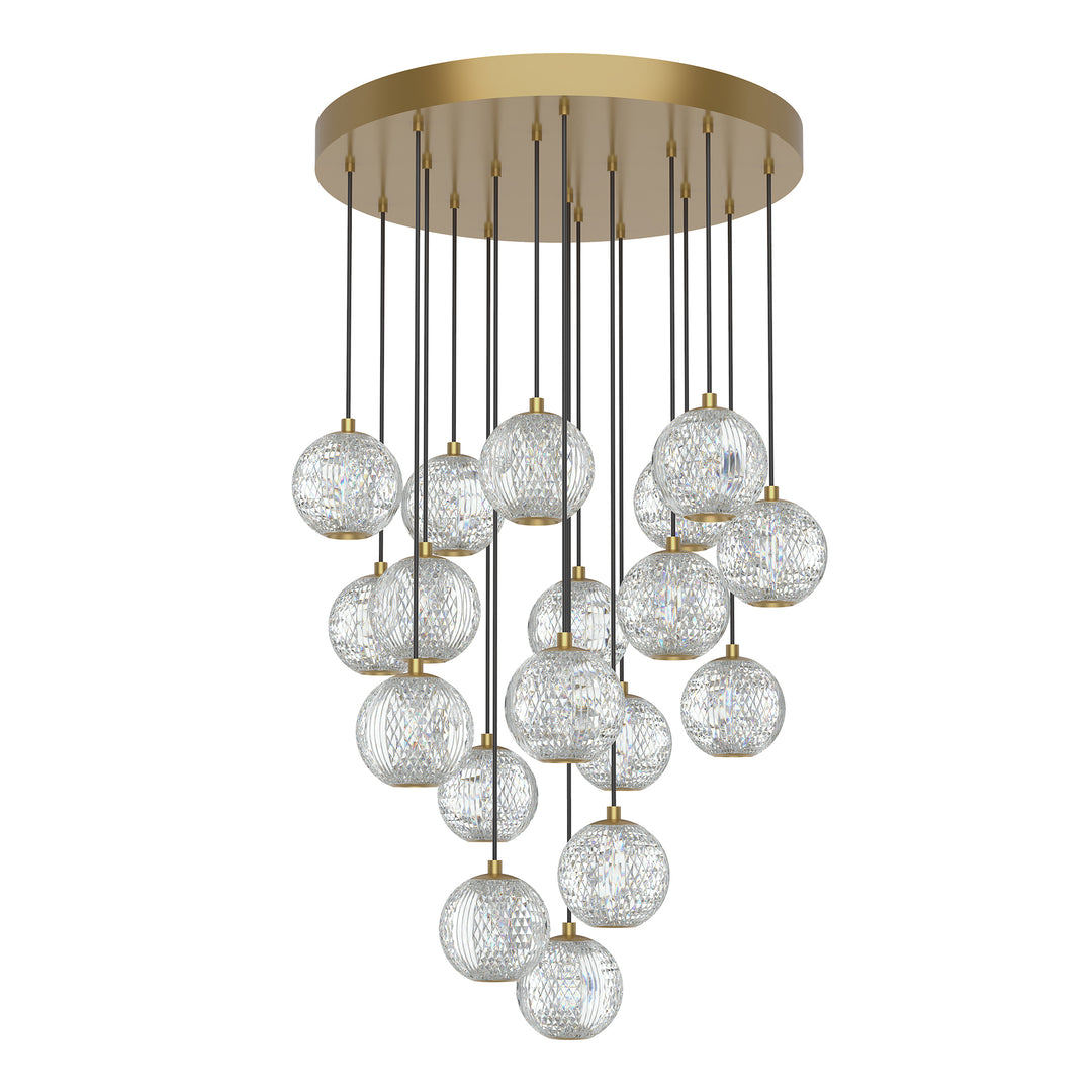 Marni 21-in Natural Brass LED Multi Pendant