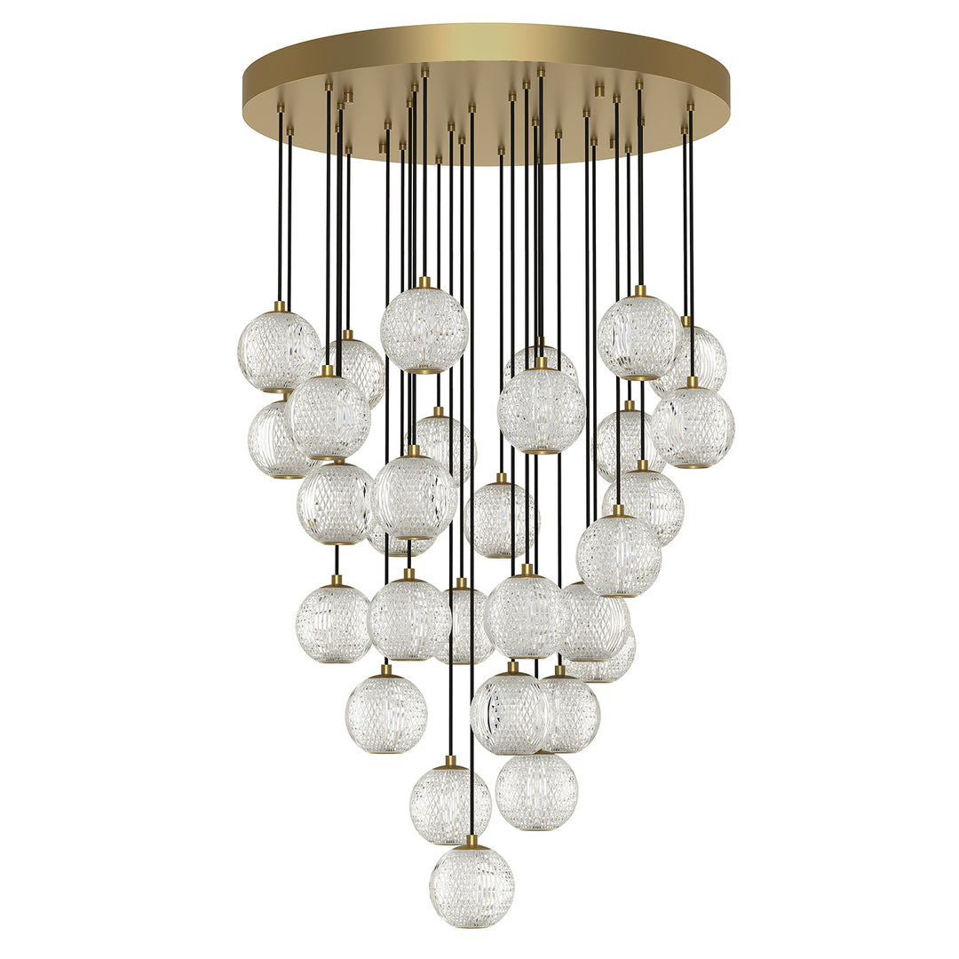 Marni 26-in Natural Brass LED Multi Pendant