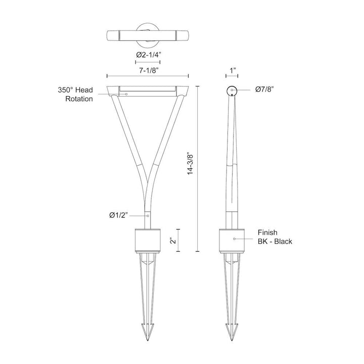 MARO 14" EXTERIOR GARDEN BLACK 4W LV 12VAC 3000K 90CRI