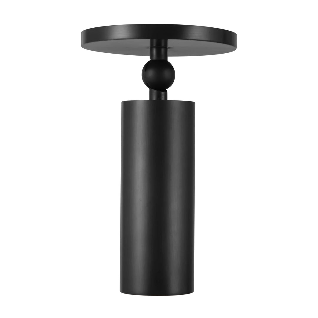 Mason 5-in Black dimmable LED Semi-Flush Mount