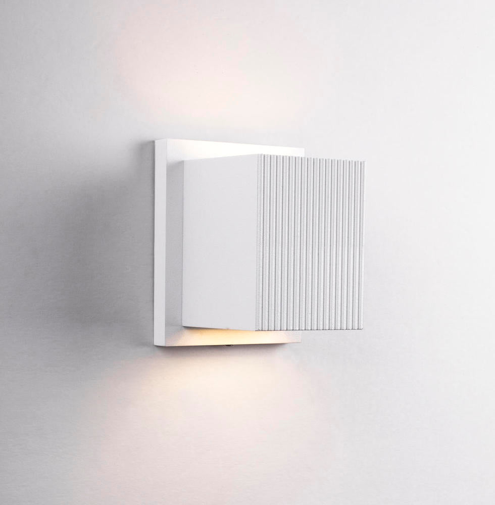 Mavis 5-in White LED Exterior Wall Sconce